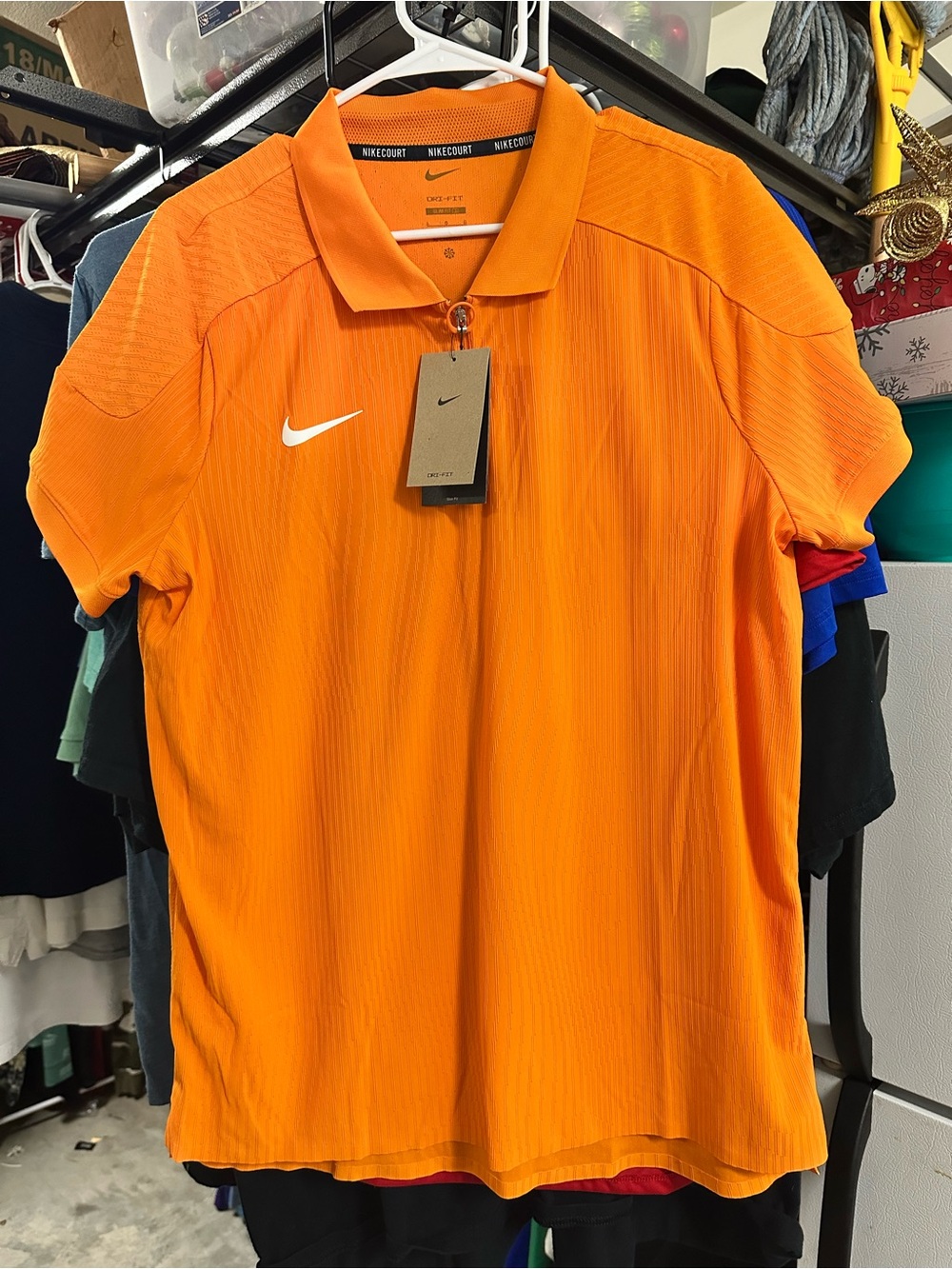 NikeCourt Dri-FIT Advantag Slim Fit Tennis Polo Shirt Orange HQ0792